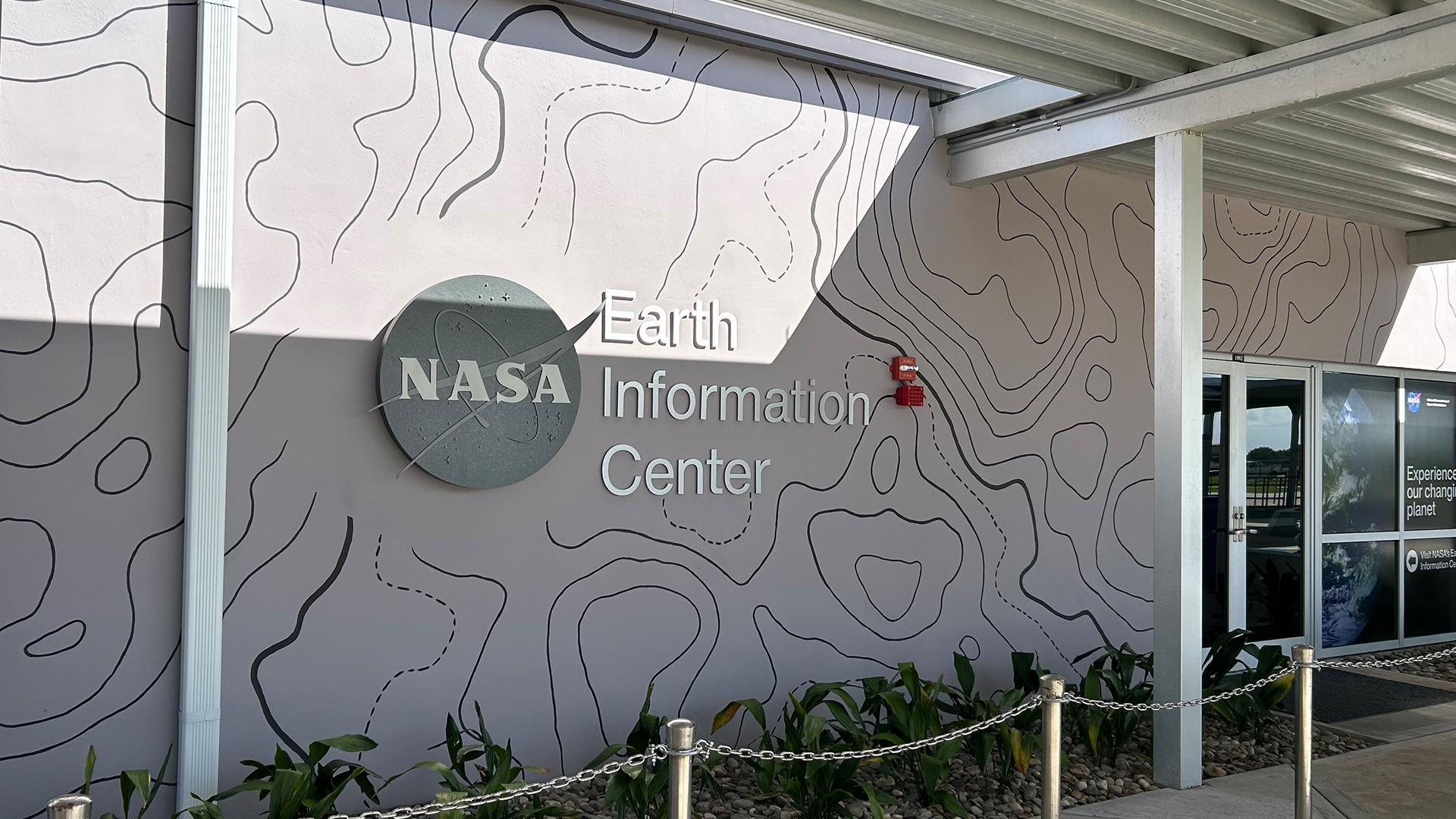Exterior of the Earth Information Center building at Kennedy Space Center LC-39.