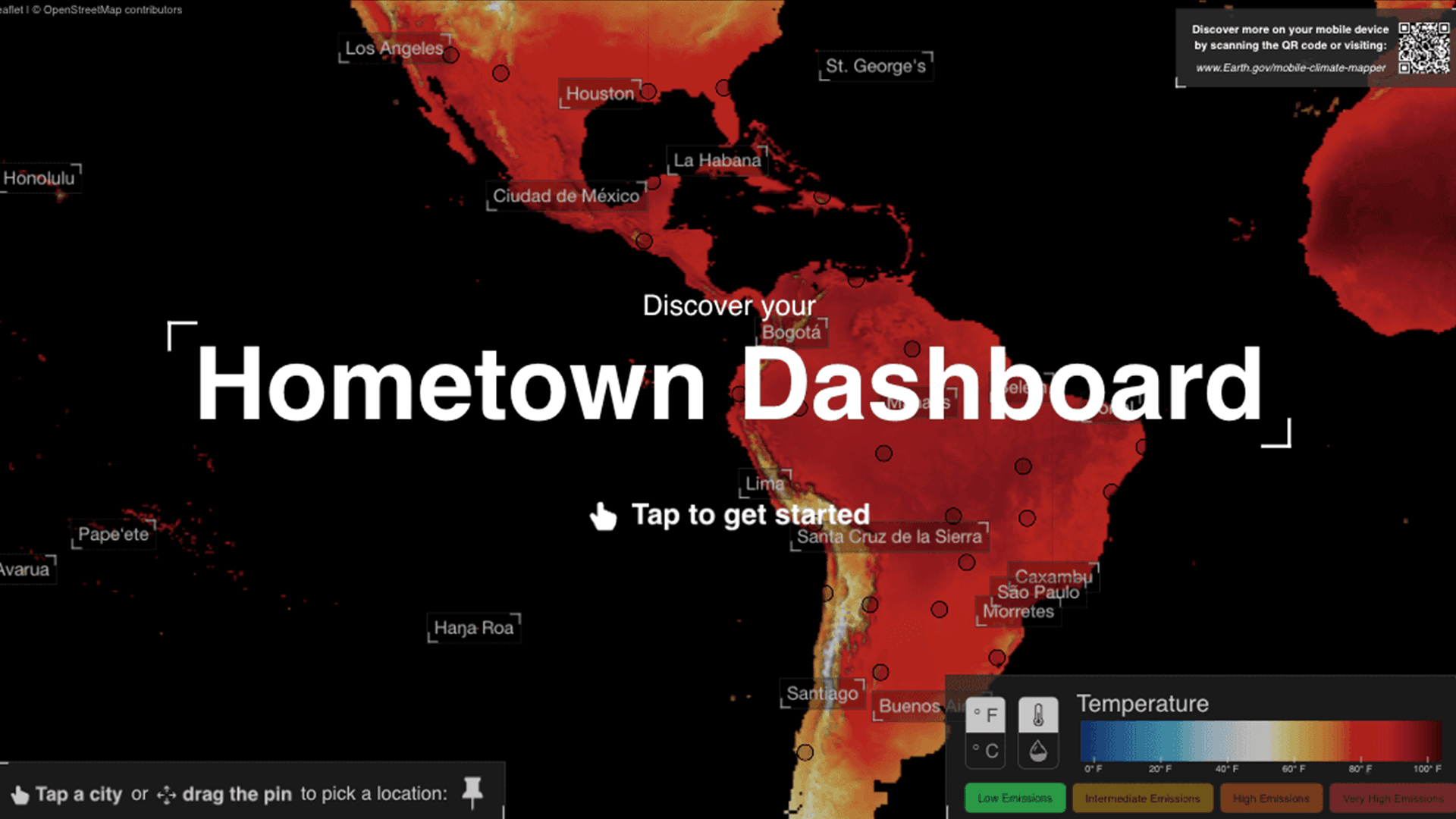 QR code for NASA's Hometown Dashboard at the Smithsonian National Museum of Natural History.